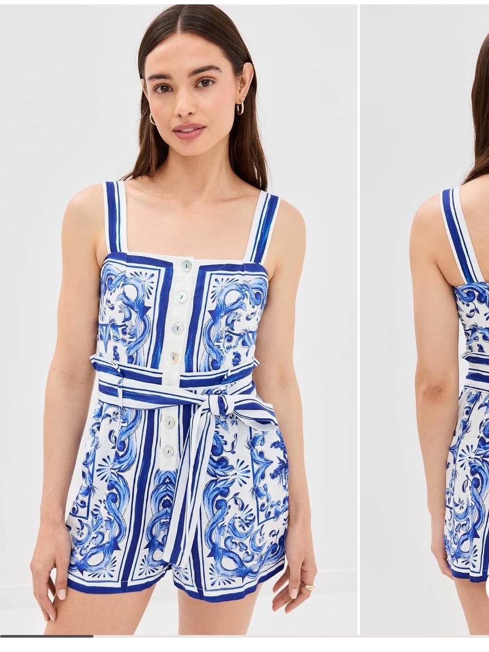 NWT FARM Rio Garden Tiles Off White Romper Size XS